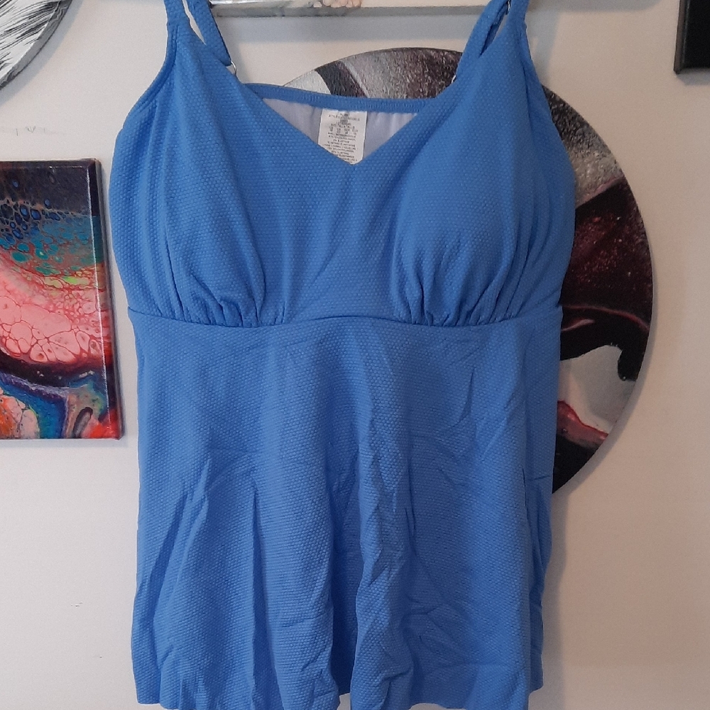 Blue Womens Underwire Tankini Top.